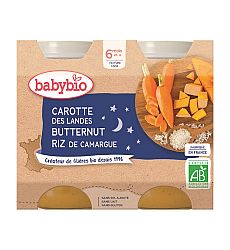 Babybio Good Night mrkev dýně s rýži 2 x 200 g