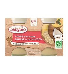 Babybio Jablko banán s kokosovým mliekom 2 x 130 g