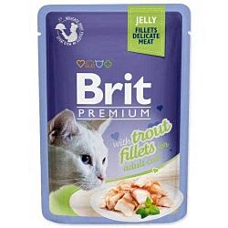 Brit Kapsička Prem Cat Delic Fillets In Jelly With Trout 85g