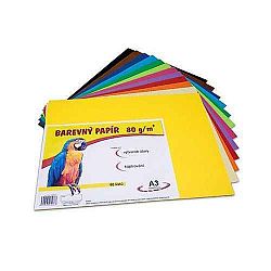 Farebný papier A3/80g 12 farieb 60 listov