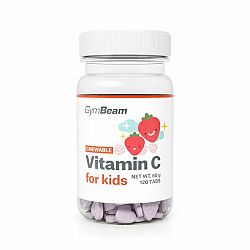 GymBeam Vitamín C, tablety na cmúľanie pre deti 120 tabliet jahoda