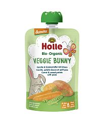 Holle Veggie Bunny Bio pyré mrkva sladké zemiaky a hrášok + 100 g