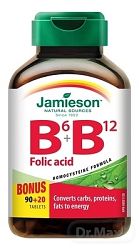 Jamieson Vitamín B6 + B12 + Folic Acid 110 tabliet