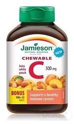 Jamieson Vitamín C 500 mg broskyňa 100+20 tabliet na cmúľanie