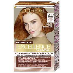 L'Oréal Paris Excellence Creme Triple Protection Farba na vlasy Všetky typy vlasov Farbené vlasy 7ur universal copper 48 ml