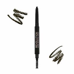Makeup Revolution Duo Brow Definer ceruzka na obočie Dark Brown 0,15 g