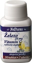 MedPharma ŽELEZO 20 mg + Vit. C 37 tabliet