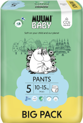 Muumi Baby Pants 5 Maxi+ 10-15 kg, nohavičkové eko plienky 54 ks