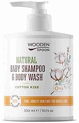 Wooden Spoon Detský sprchový gél/šampón na vlasy 2v1 Cotton Kiss 300 ml