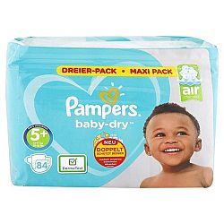 PAMPERS Baby Dry detské plienky 5+ 12-17 kg 84 ks